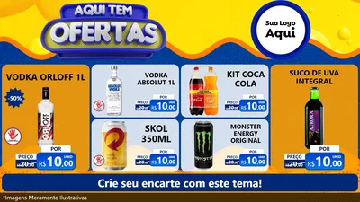 Modelo de TV para TV Horizontal com o tema Aqui Tem Ofertas para Distribuidora de bebidas