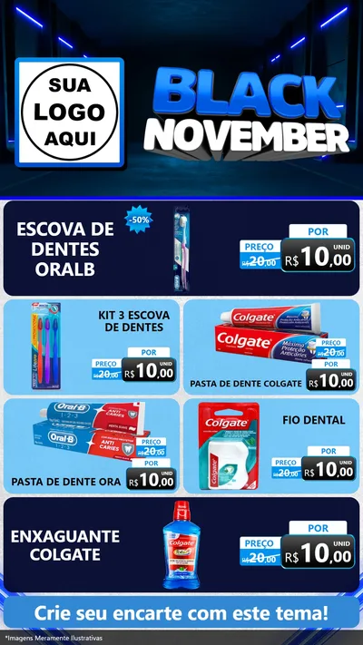 Modelo de TV para TV Vertical com o tema Black November para Higiene Pessoal