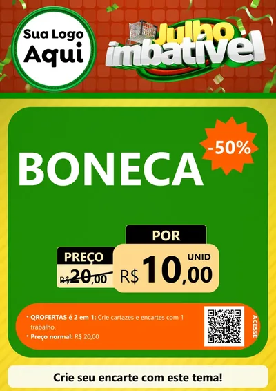 Modelo de Cartaz para Cartaz A4 Vertical com o tema Julho Imbatível para Brinquedos