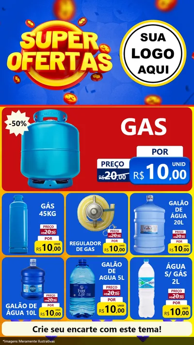Modelo de Rede Social para Stories com o tema Super Ofertas para Água e gás