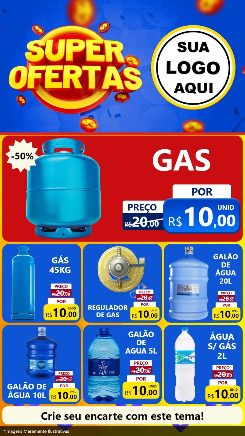 Modelo de Rede Social para Stories com o tema Super Ofertas para Água e gás