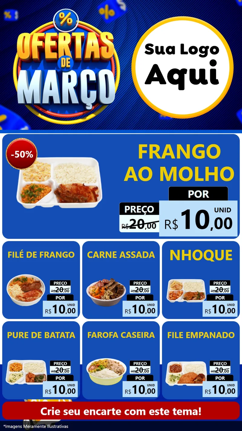 Modelo de Rede Social para Stories com o tema Ofertas de Março para Restaurante