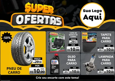Modelo de Encarte para Encarte A4 Horizontal com o tema Super Ofertas - Autopeças para Auto peças