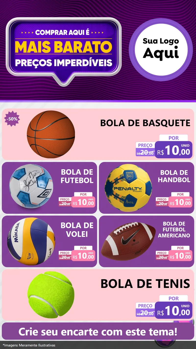 Modelo de TV para TV Vertical com o tema Mais Barato para Artigos Esportivos