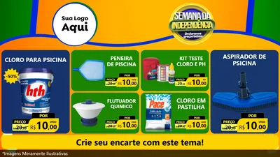 Modelo de TV para TV Horizontal com o tema Semana da Independência Declaramos Preços Baixos para Produtos para Piscina