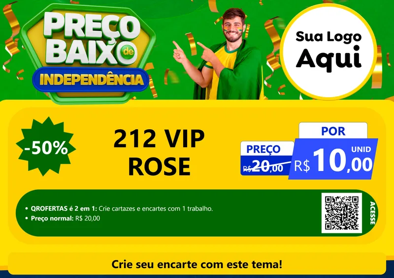 Modelo de Cartaz para Cartaz A4 Horizontal com o tema Preço Baixo de Independência para Perfumes