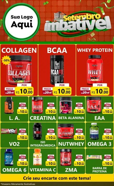 Modelo de Encarte para Encarte Grande com o tema Setembro Imbatível para Suplementos alimentares