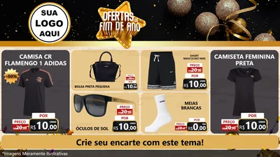 Modelo de TV para TV Horizontal com o tema Ofertas de Fim de Ano para Roupas e acessórios