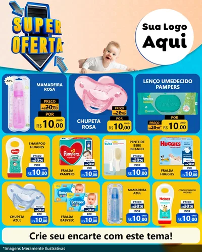 Modelo de Rede Social para Feed Instagram com o tema Super Oferta - Bebê para Bebês