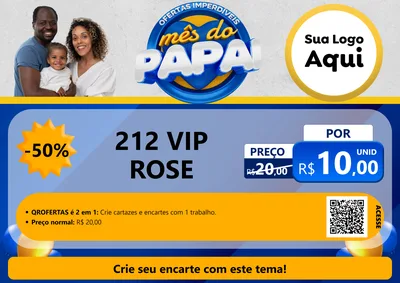 Modelo de Cartaz para Cartaz A4 Horizontal com o tema Ofertas Imperdíveis Mês Do Papai para Perfumes