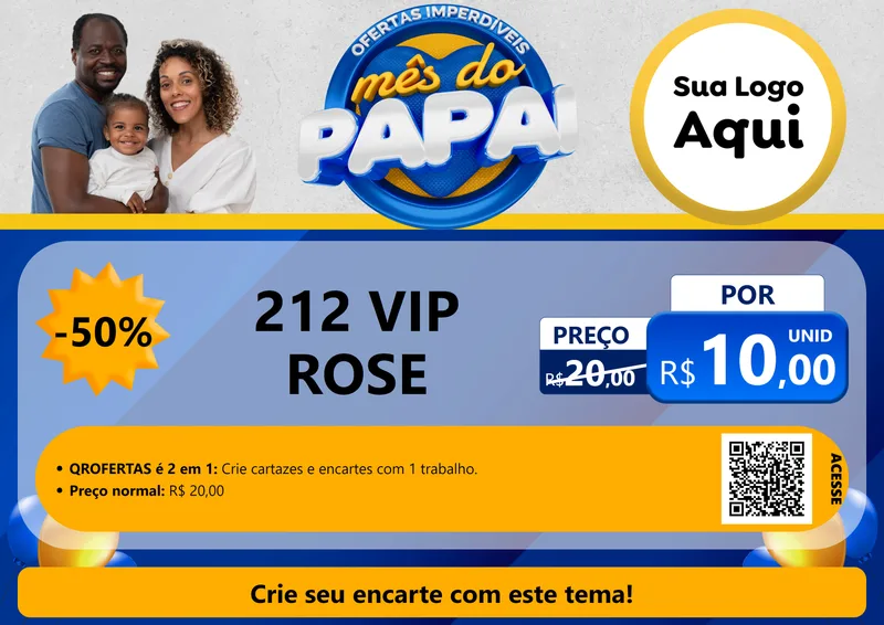 Modelo de Cartaz para Cartaz A4 Horizontal com o tema Ofertas Imperdíveis Mês Do Papai para Perfumes