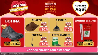Modelo de TV para TV Horizontal com o tema Mês dos Namorados para Agropecuária