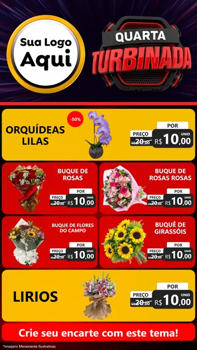 Modelo de TV para TV Vertical com o tema Quarta Turbinada para Floricultura e jardim