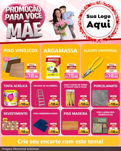 Modelo de Rede Social para Feed Instagram com o tema Promoção Para Você Mãe para Material para Construção