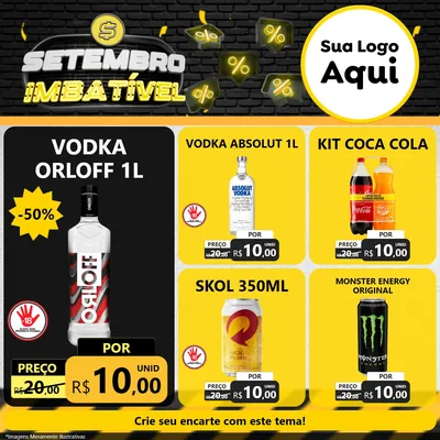 Modelo de Rede Social para Feed Facebook com o tema Setembro Imbatível para Distribuidora de bebidas