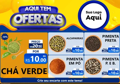 Modelo de Encarte para Encarte A4 Horizontal com o tema Aqui Tem Ofertas para Produtos Naturais