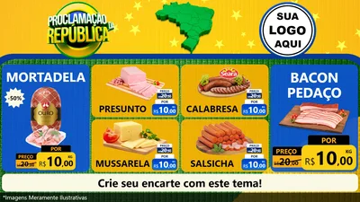 Modelo de TV para TV Horizontal com o tema Proclamação da República para Frios e Laticínios