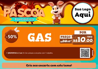 Modelo de Cartaz para Cartaz A4 Horizontal com o tema Páscoa Fantástica para Água e gás