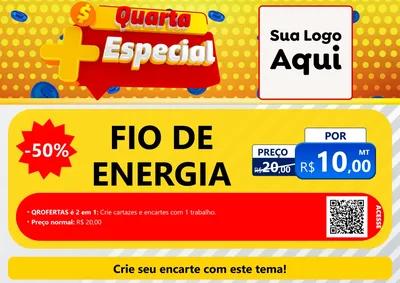 Modelo de Cartaz para Cartaz A4 Horizontal com o tema Quarta Mais Especial para Materiais Elétricos