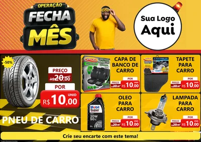 Modelo de Encarte para Encarte A4 Horizontal com o tema Operação Fecha Mês para Auto peças