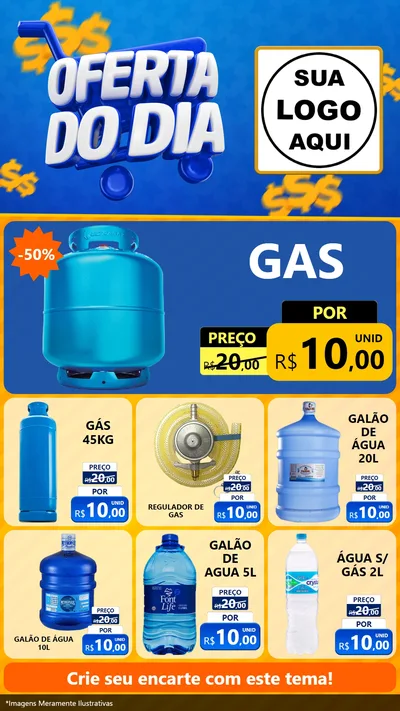 Modelo de Rede Social para Stories com o tema Oferta do Dia para Água e gás