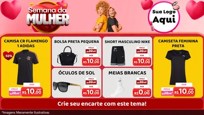 Modelo de TV para TV Horizontal com o tema Semana da Mulher para Roupas e acessórios