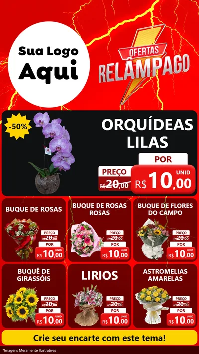 Modelo de Rede Social para Stories com o tema Ofertas Relâmpago para Floricultura e jardim