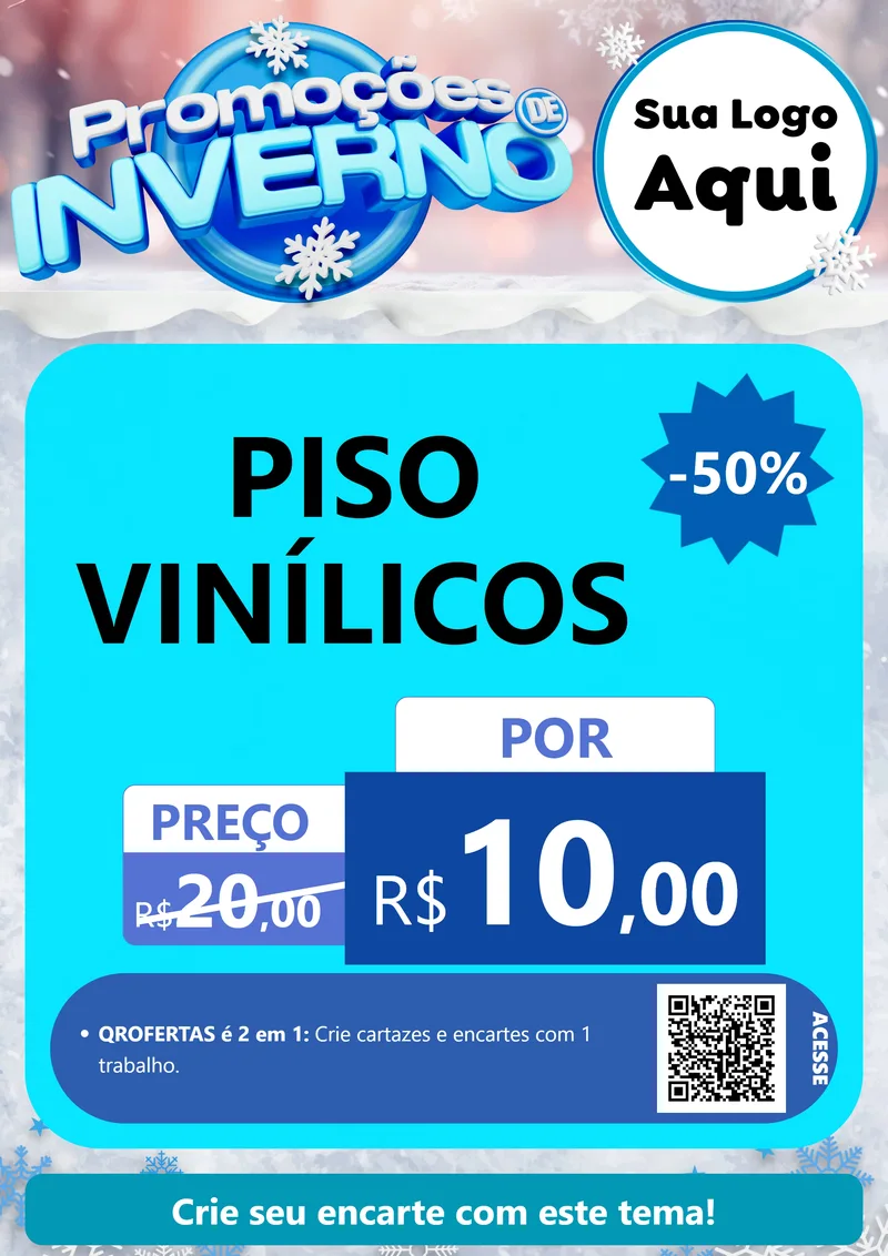 Modelo de Cartaz para Cartaz A4 Vertical com o tema Promoções de Inverno para Material para Construção