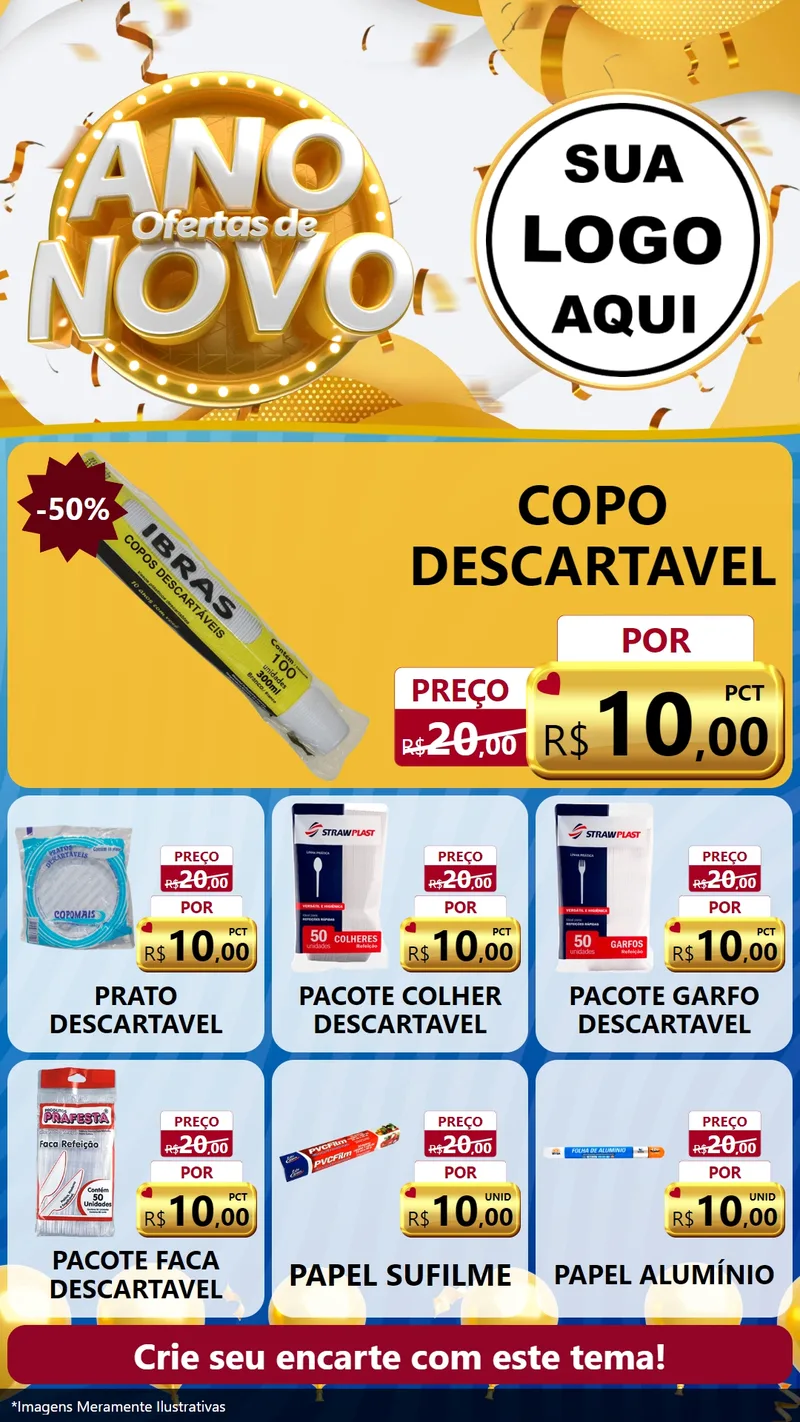 Modelo de Rede Social para Stories com o tema Ofertas de Ano Novo para Embalagens