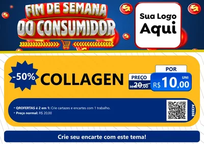 Modelo de Cartaz para Cartaz A4 Horizontal com o tema Fim de Semana do Consumidor para Suplementos alimentares