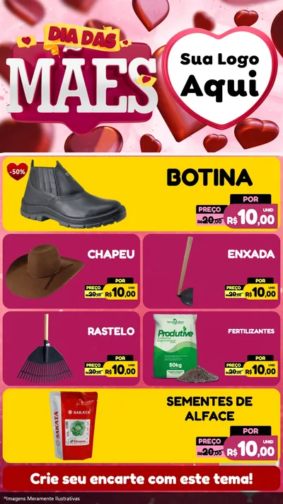 Modelo de TV para TV Vertical com o tema Dia Das Mães para Agropecuária