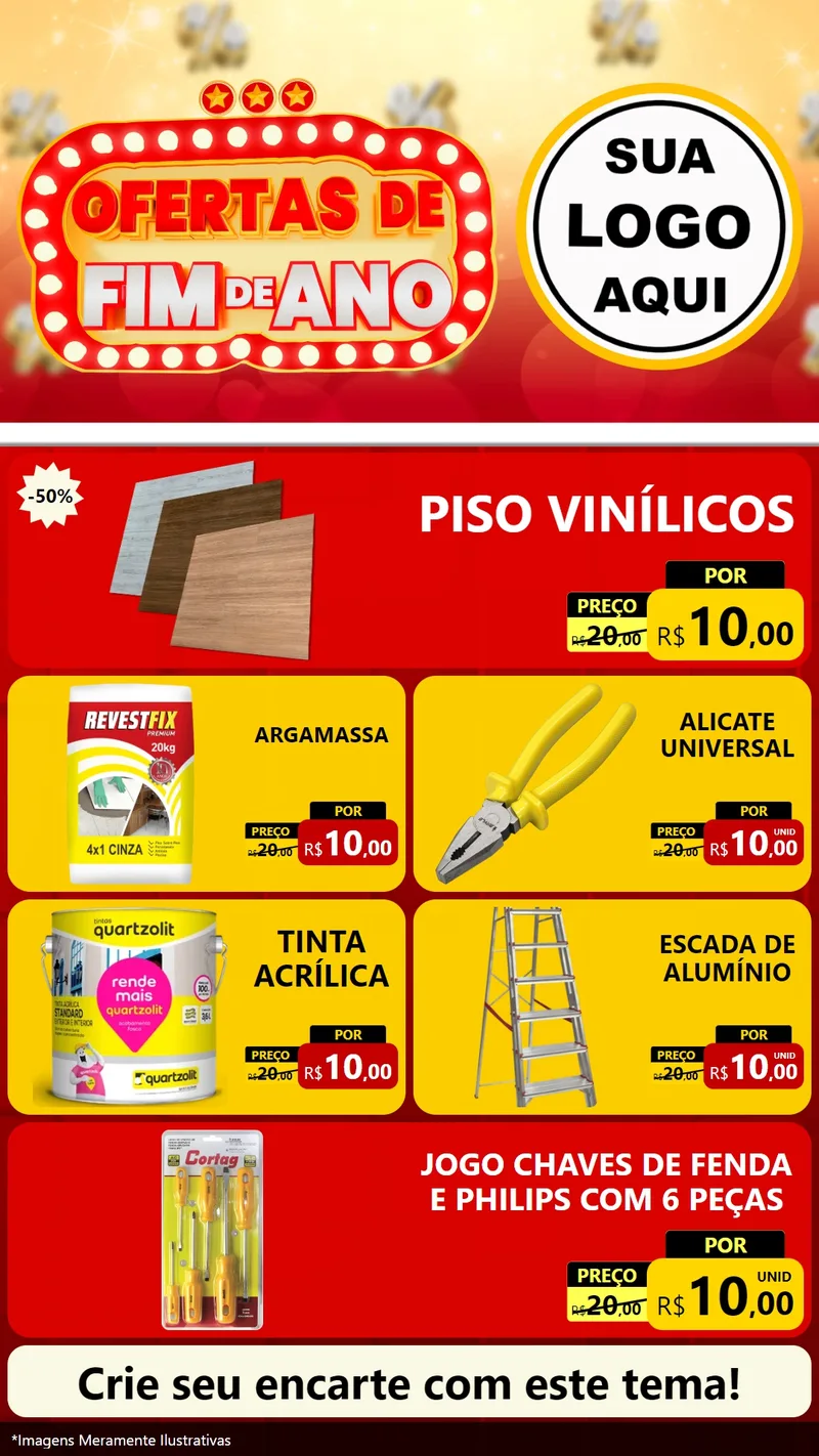 Modelo de TV para TV Vertical com o tema Ofertas de Fim de Ano para Material para Construção