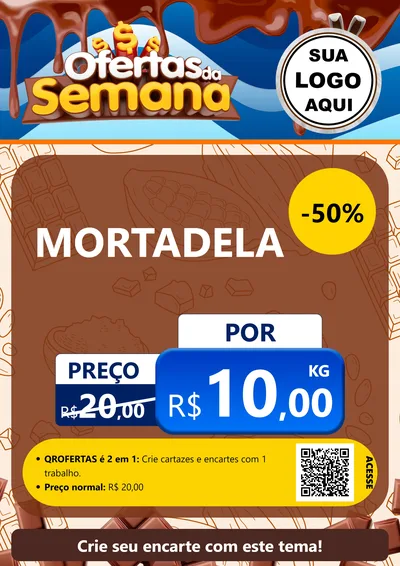 Modelo de Cartaz para Cartaz A4 Vertical com o tema Ofertas da Semana - Páscoa para Frios e Laticínios