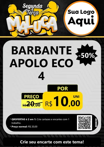 Modelo de Cartaz para Cartaz A4 Vertical com o tema Segunda e Terça Maluca para Armarinho e Aviamentos