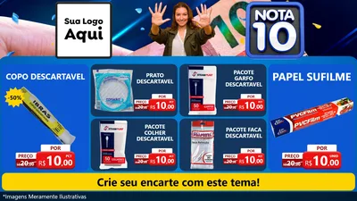 Modelo de TV para TV Horizontal com o tema Nota 10 para Embalagens