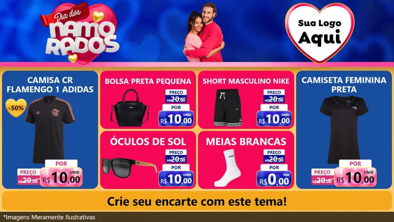 Modelo de TV para TV Horizontal com o tema Dia dos namorados para Roupas e acessórios