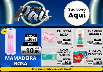 Modelo de Encarte para Encarte A4 Horizontal com o tema Sorteio Dia Dos Pais para Bebês