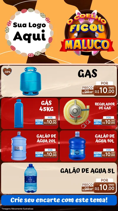 Modelo de TV para TV Vertical com o tema O Coelho Ficou Maluco - Páscoa para Água e gás