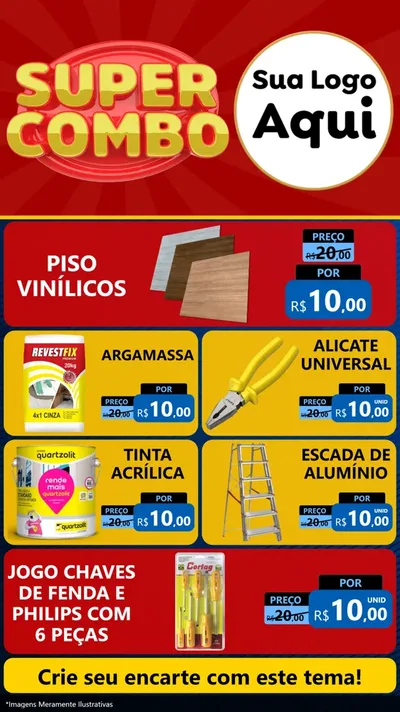Modelo de TV para TV Vertical com o tema Super Combo para Material para Construção