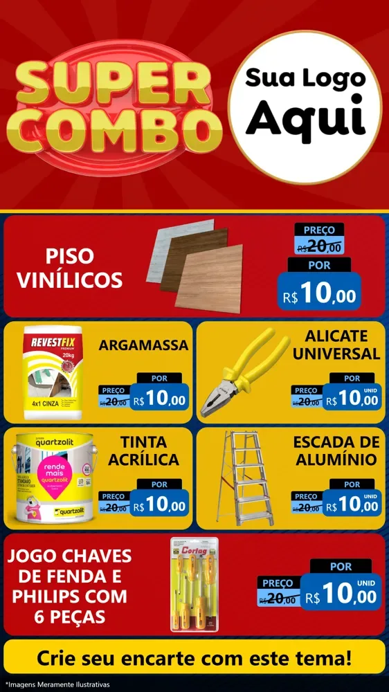 Modelo de TV para TV Vertical com o tema Super Combo para Material para Construção
