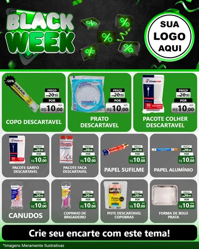 Modelo de Rede Social para Feed Instagram com o tema Black Week para Embalagens