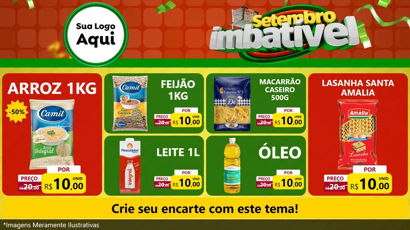 Modelo de TV para TV Horizontal com o tema Setembro Imbatível para Supermercado
