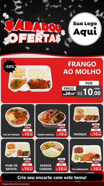 Modelo de Rede Social para Stories com o tema Sabadou de Ofertas para Restaurante