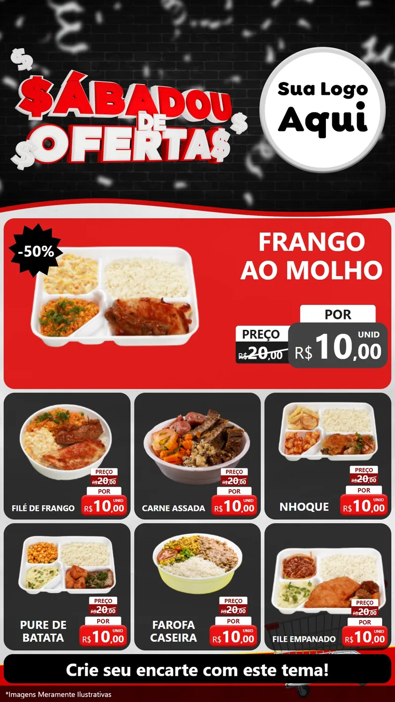 Modelo de Rede Social para Stories com o tema Sabadou de Ofertas para Restaurante