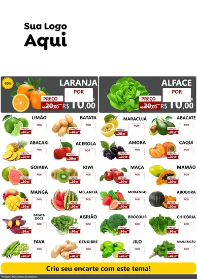 Modelo de Encarte para Encarte A4 Vertical com o tema Segunda do Real para Hortifrúti