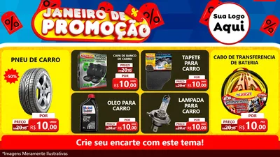 Modelo de TV para TV Horizontal com o tema Janeiro de Promoção para Auto peças