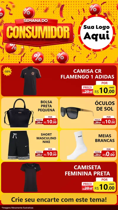 Modelo de TV para TV Vertical com o tema Semana do Consumidor para Roupas e acessórios