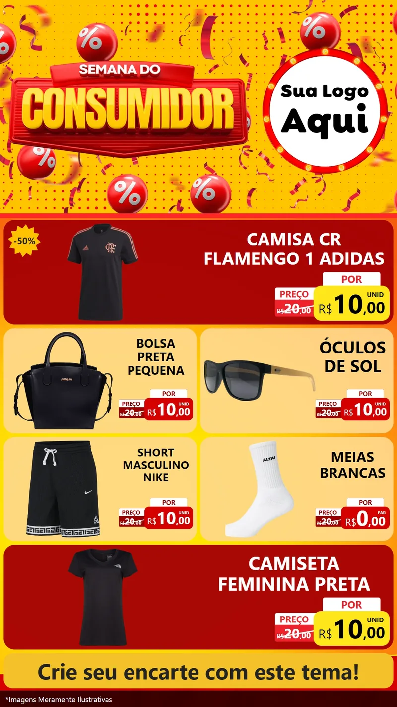 Modelo de TV para TV Vertical com o tema Semana do Consumidor para Roupas e acessórios