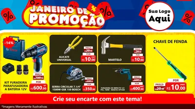 Modelo de TV para TV Horizontal com o tema Janeiro de Promoção para Maquinas e Ferramentas