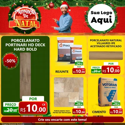 Modelo de Rede Social para Feed Facebook com o tema Promoção de Natal para Pisos e revestimentos